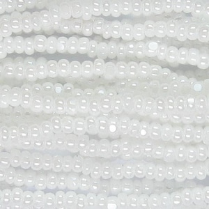 Czech preciosa 12 strand charlotte cut hank 46102 11/0 opaque luster white pearl sheen seed beads - indigenous owned