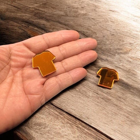 PAIR Orange Shirt mirrored acrylic blanks | beading supplies | cabochon cab centers dangles pow wow