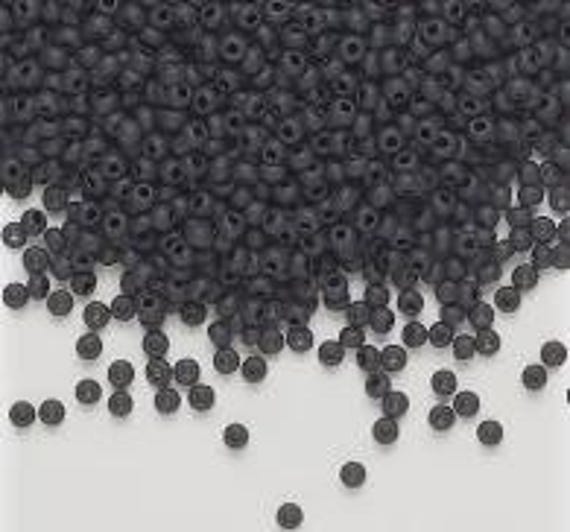 Czech Preciosa Loose 11/0 Matte Black Beads - Indigenous Jewelry Making Supplies - Indigenous Owned
