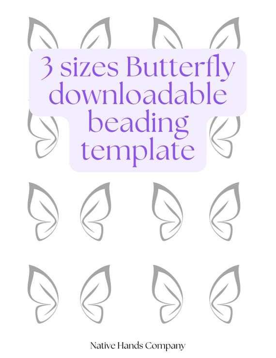 Mirrored Butterfly Wings Beading Pattern, 3 Sizes (PDF)