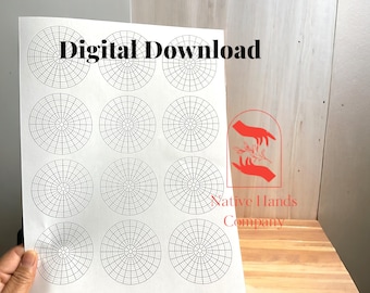 4 tailles imprimables modèles de diagrammes de cercles polaires pdf médaillon graphique de perles