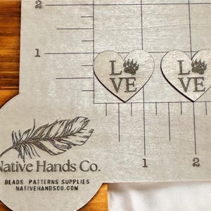 Heart bear paw prints beading cabochon cab center set