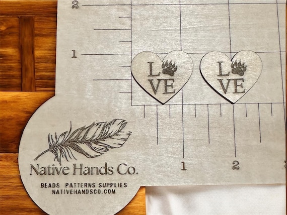 Heart bear paw prints beading cabochon cab center set