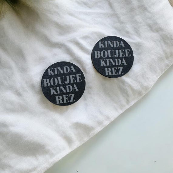 Kinda boujee kinda rez black matte acrylic beading cabochon cab centers