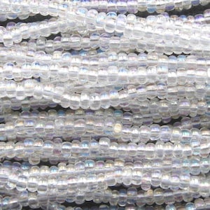 Czech Preciosa Charlotte Cut Half Hank 11/0 Transparent Crystal AB Seed Beads 58205 - Indigenous Jewelry Making Supplies - Indigenous Owned