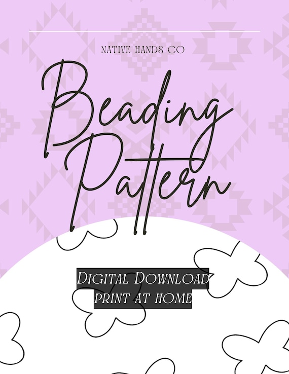 3 sizes native beadwork printable butterfly outline template pdf beading pattern print at home