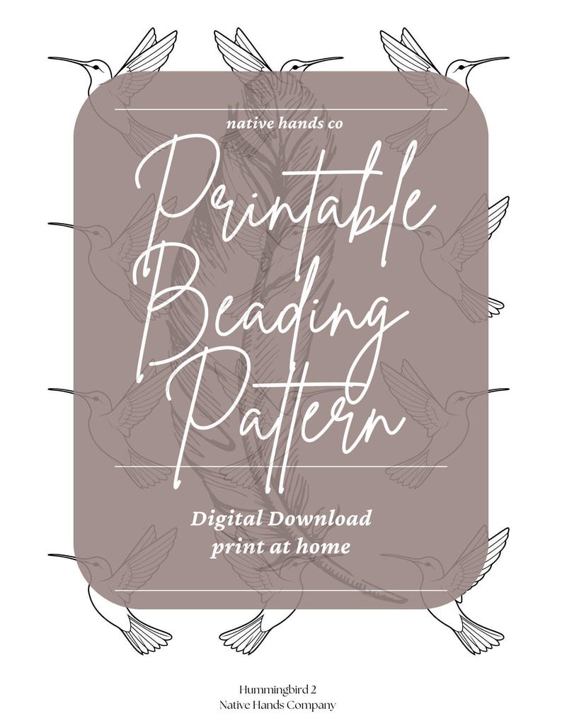 FLAT Hummingbird Beading Pattern: Native Beadwork Template (PDF ...