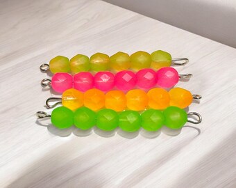 25 PC Matte NEON Fire Polished Faceted Glass Beads | Czech Glass | Neon Candy Beads | 6mm Indigenous Owned