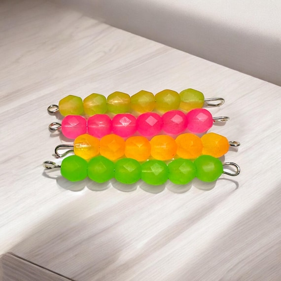 25 PC Matte Neon Czech Glass Pony Beads | 6mm Faceted