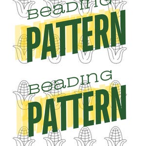 Native beadwork printable harvest corn flat stitch template pdf beading pattern print at home