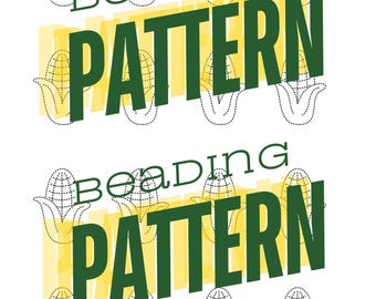Native beadwork printable harvest corn flat stitch template pdf beading pattern print at home