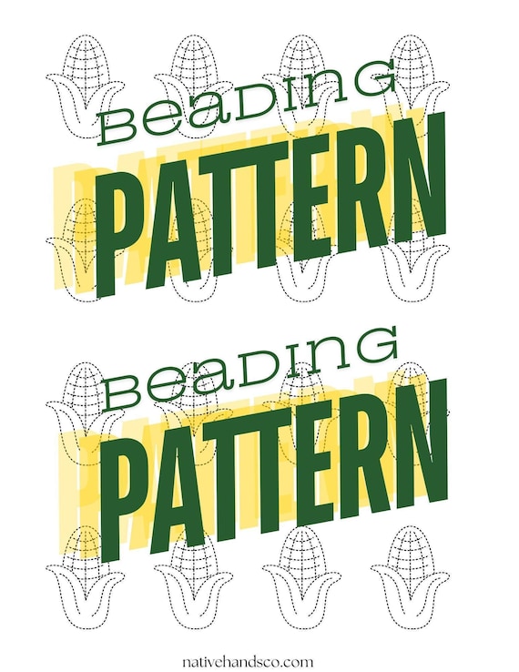 Native beadwork printable harvest corn flat stitch template pdf beading pattern print at home