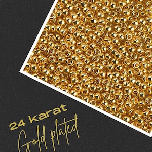 Miyuki luxury 11/0 seed beads 0191 24 karat light gold plated  | indigenous owned shop