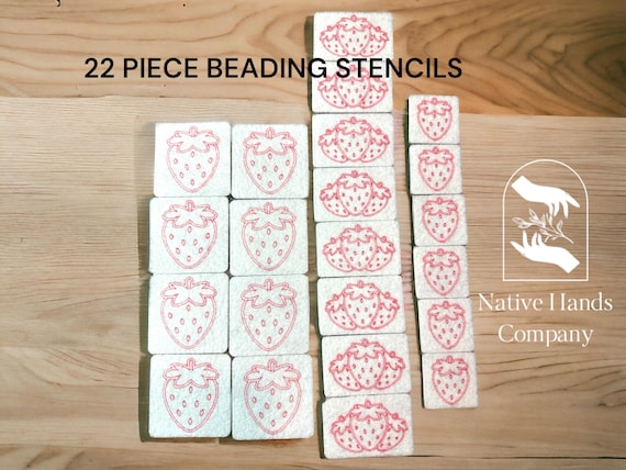 Strawberry Beading Pattern Set, Pellon 70 Flat Stitch Designs