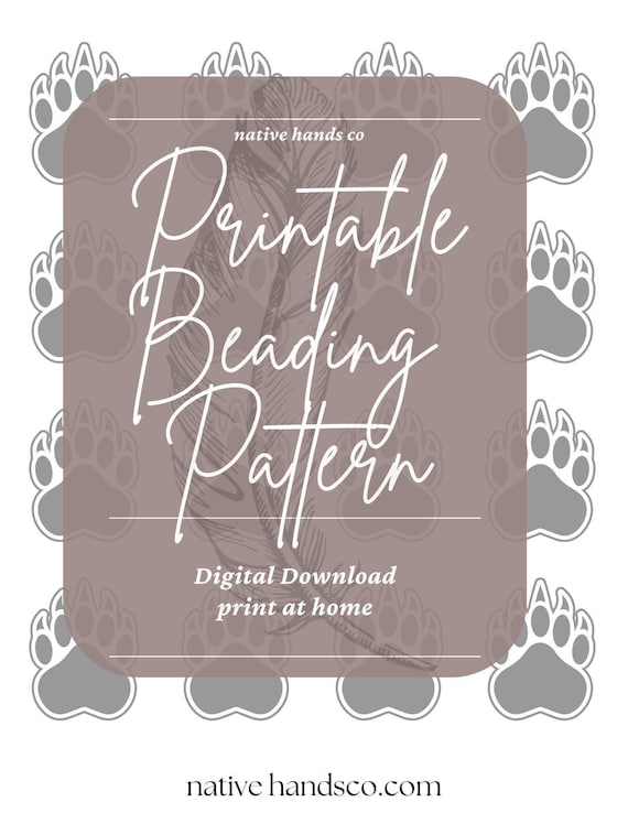 Bear Paw Beadwork Template: Native Style, 3 Sizes (PDF Pattern)