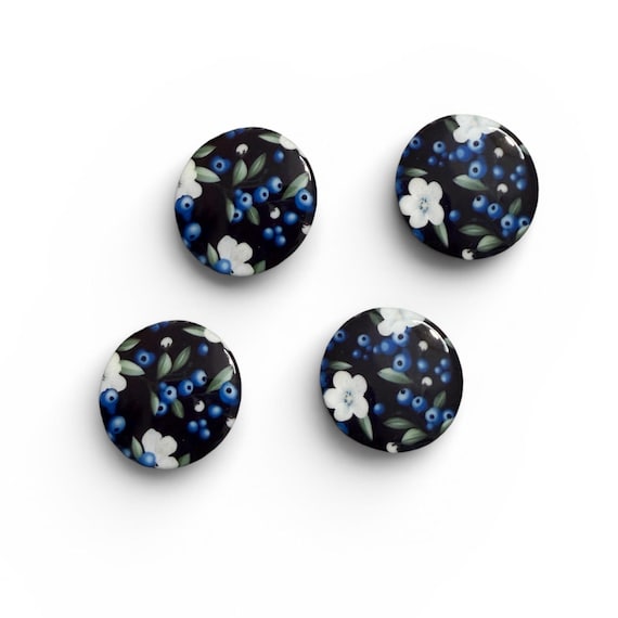 2 pair Blueberry and Blossom acrylic beading cabochon cab centers blanks