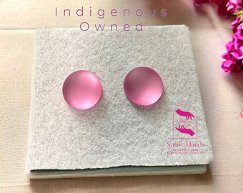 Pair Circle Matte Flat Back  Cabochon cab 18Mm Lunasoft Pink Green Purple