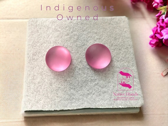 Pair Circle Matte Flat Back  Cabochon cab 18Mm Lunasoft Pink Green Purple