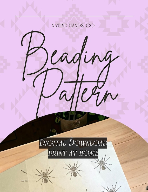 2 sizes Native Beadwork Printable Spider Template PDF Beading Pattern Print At Home