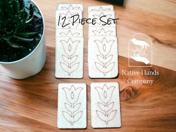 12 piece tulip floral flower pattern set pellon peltex 70 flat stitch beading stencils