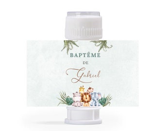 Set of labels for personalized soap bubble tubes, guest gifts for baptism, birthday, wedding