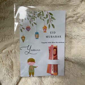 Carte cadeau Eid Mubarak avec encoche pour billet. Collection eid 2024 image 3