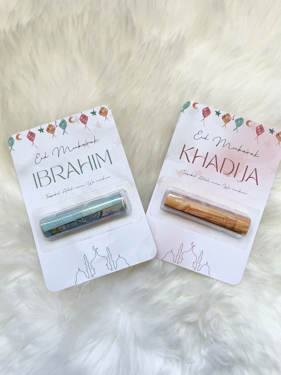 Carte cadeau personnalisé avec encoche pour billet EID Mubarak