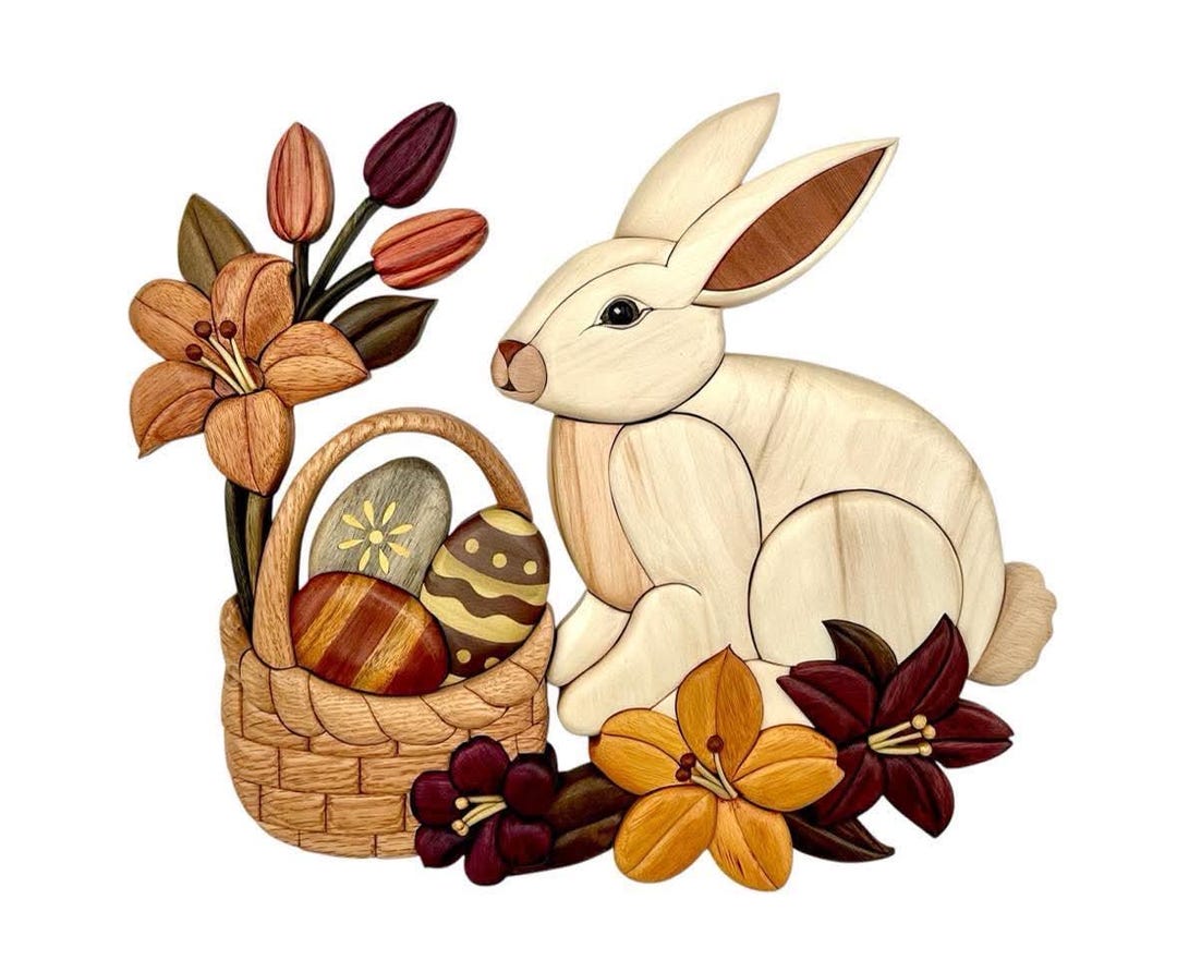Easter Bunny Bliss Intarsia PATTERN ONLY Scroll Saw Wood Art Decor ...