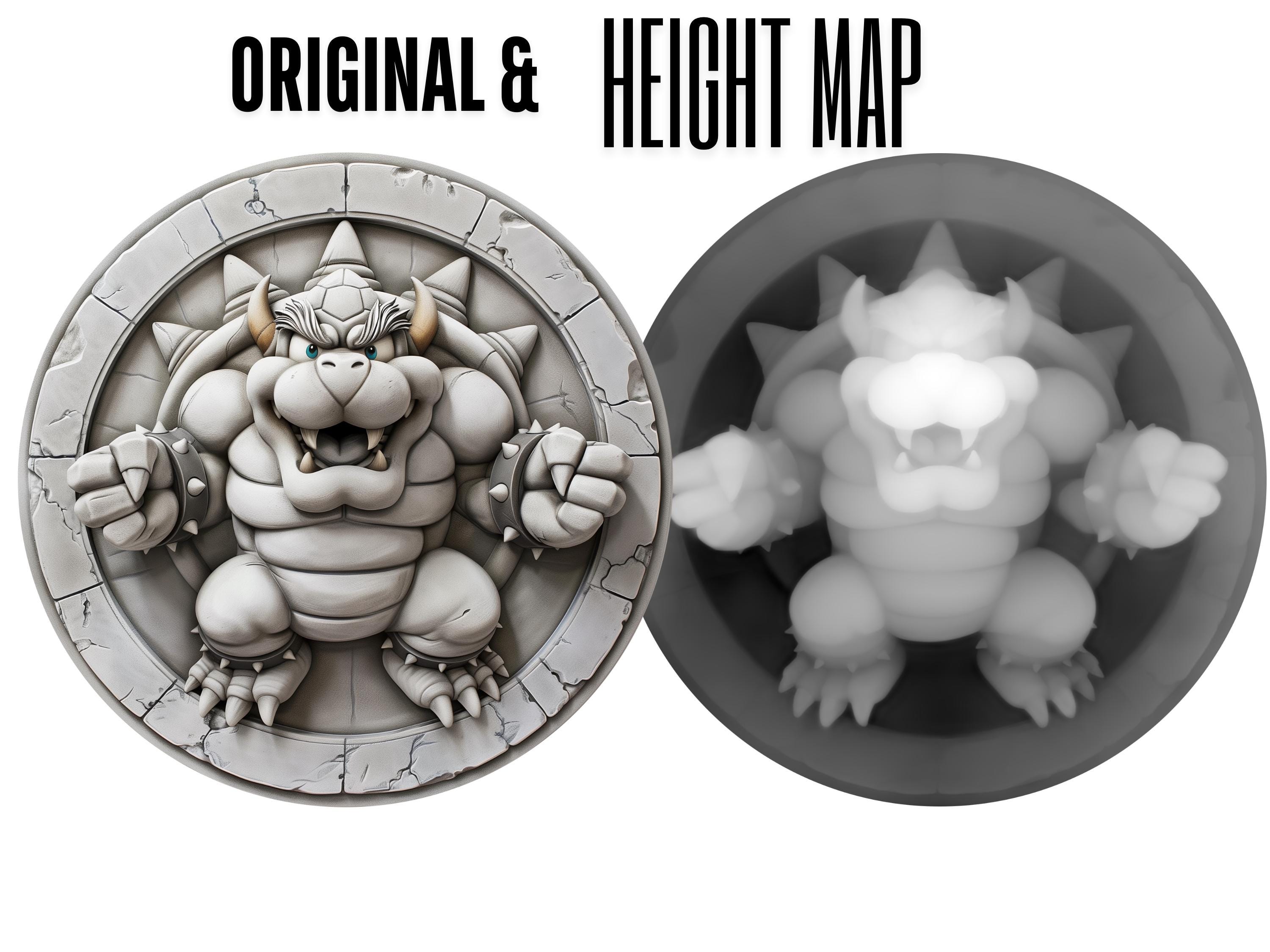 Bowser From Mario Bundle Laser PNG Design for 3D Laser Engraving With ...