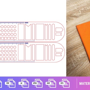 Multi purpose stylish ruler (SVG, EPS) laser cut files for Xtoold, Ortur, Glowforge, Omtech, Sculpfun, Atomstack