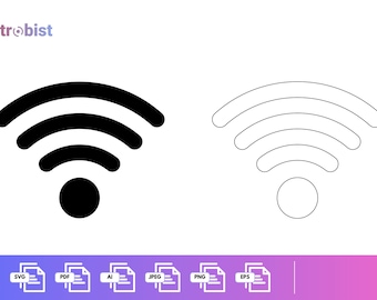 Fichier numérique de signe Wifi - plusieurs formats de fichiers (SVG, PNG, JPEG, etc.)