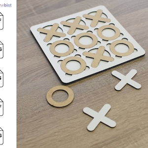 Tic Tac Toe (SVG, EPS) laser cut files for Xtoold, Ortur, Glowforge, Omtech, Sculpfun, Atomstack