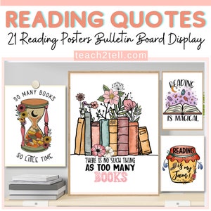 Classroom Reading Posters, National Reading Month Board Ideas, Classroom Decor, Reading Wall Art, Posters for Library, National Reading Day