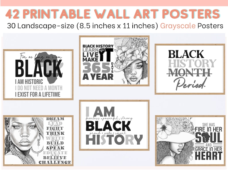 Black History Month Posters Black Woman Wall Art Black History Wall Art