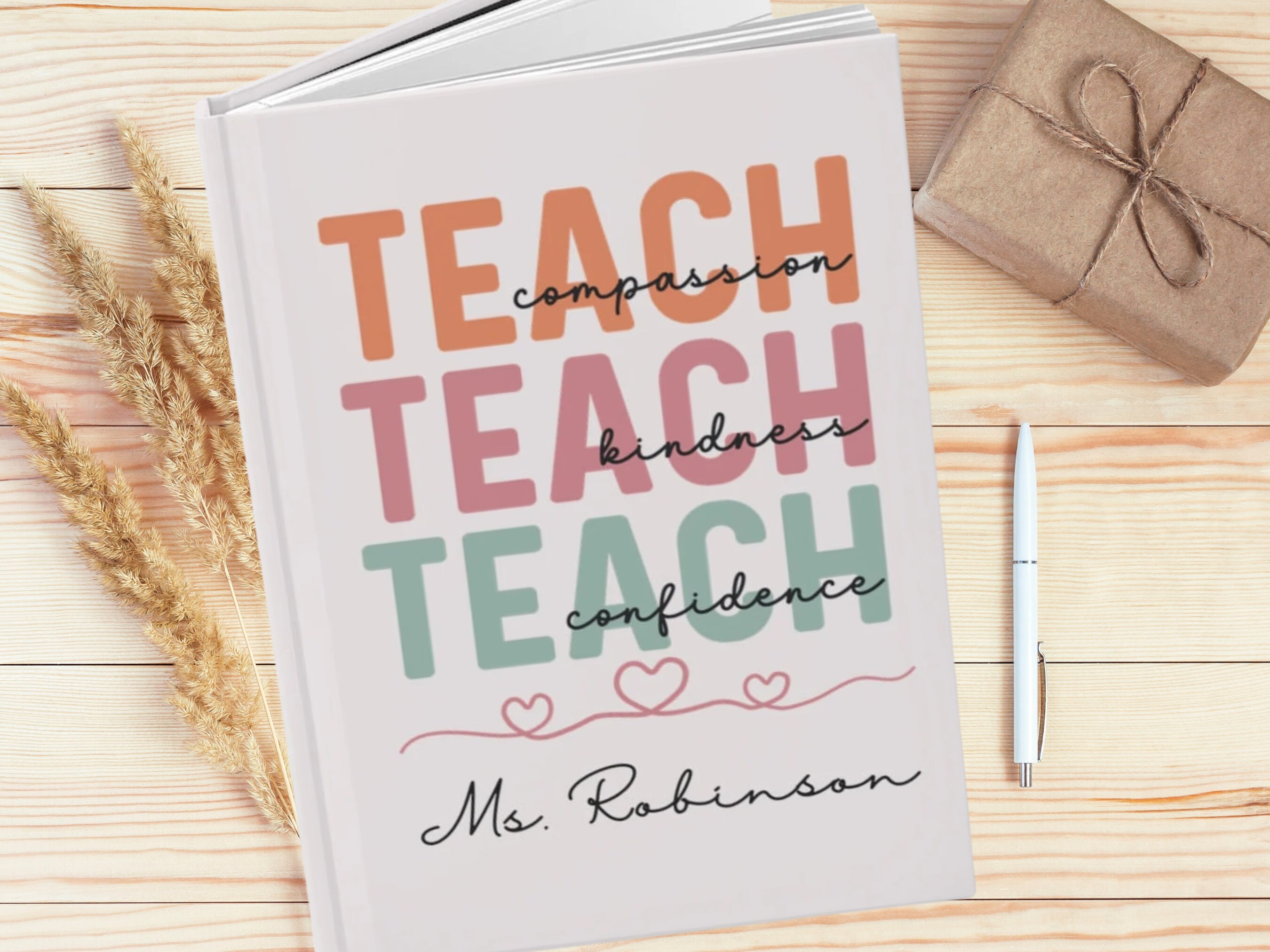 Custom Teacher Notebook, Personalized Gifts, Teacher Gifts, Minimalist Teacher Notebook, Teacher
