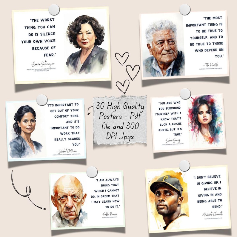 Hispanic Heritage Month Posters: Motivational Quote Prints, Latino Leaders, Classroom Decor (Digital Download) image 4