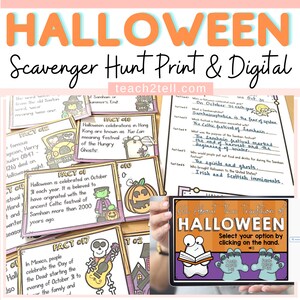 Halloween Activities For Kids | Halloween Activity Printable & Digital | Halloween Games for Kids Halloween Scavenger Hunt Instant Download