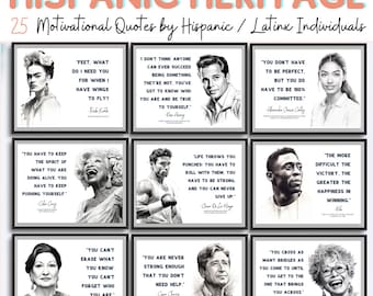 Hispanic Heritage Month Bulletin Board, Hispanic Heritage Month Posters, Hispanic Heroes Posters, Hispanic Leaders Quotes Printable Posters