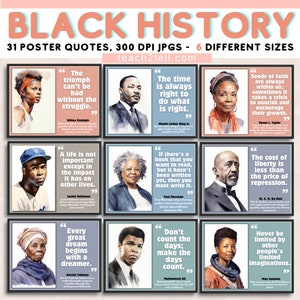 Inspirerende citaatposters Black History Month | Klasdecoratie | Beroemde Afro-Amerikanen | Motiverende muurkunst voor basisscholen