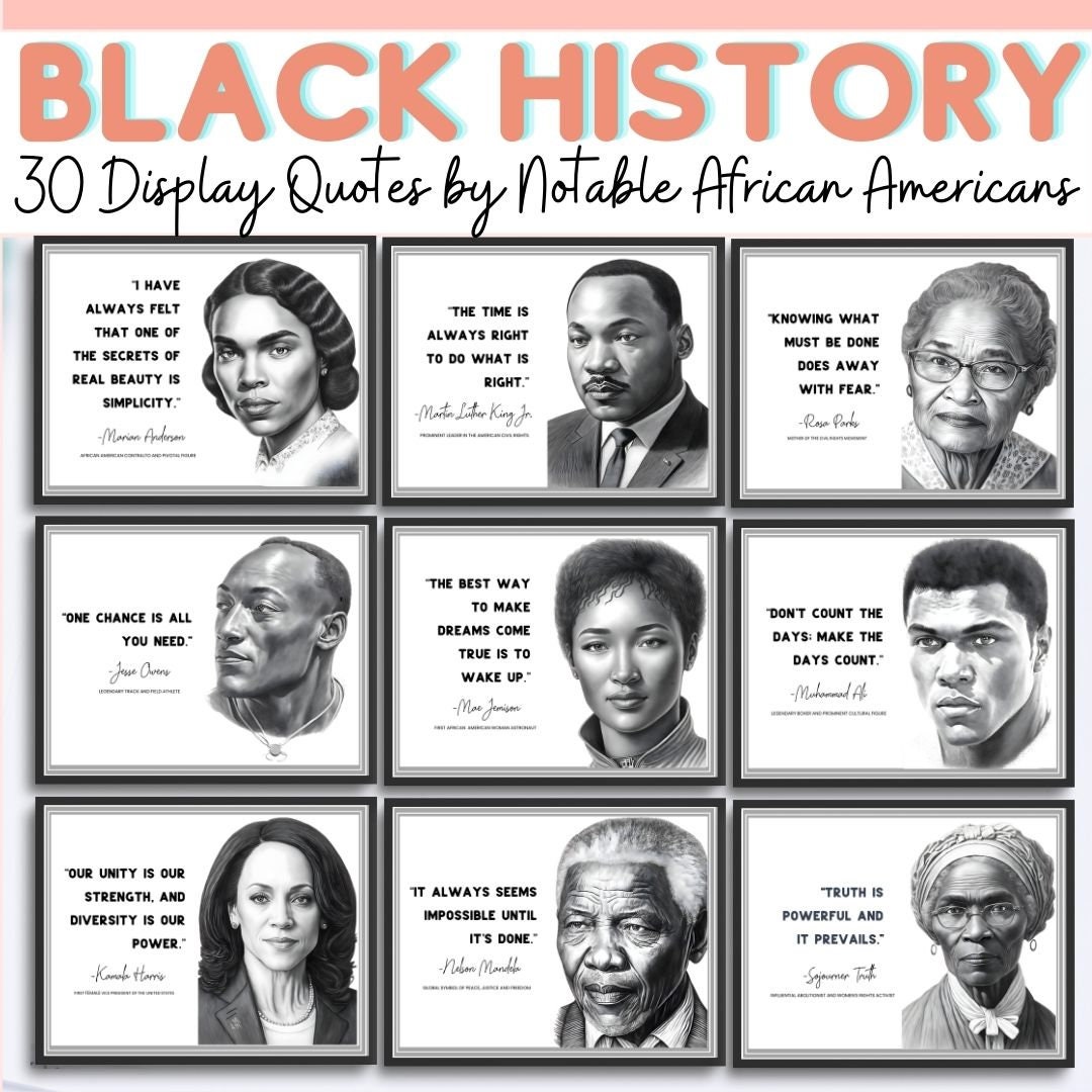 Black History Month Posters: 30 African American Quote Prints (PDF) - Etsy