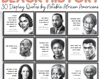 Pósteres del Mes de la Historia Afroamericana: 30 impresiones con citas afroamericanas (PDF)