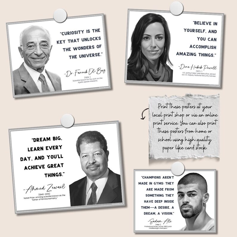 Arab American Heritage Month Posters: Inspirational Quotes (digital ...