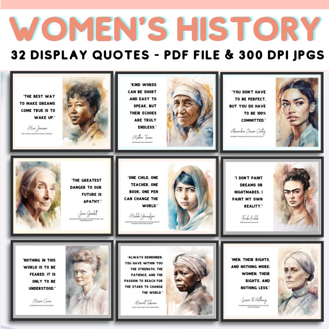 Women's History Month Posters, Famous Women Bulletin Board Display ...
