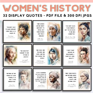 Women&#39;s History Month Posters, Famous Women Bulletin Board Display, Historical Figures, International Women&#39;s Day, Women&#39;s History Decor