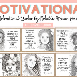 Black History Motivational Classroom Posters | Inspirational Classroom Posters | Black History Bulletin Board | Black History Month Quotes