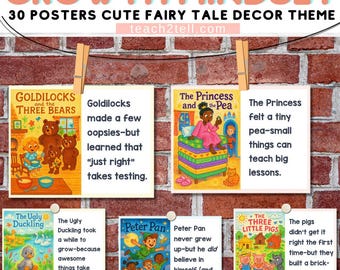 Fairy Tale Growth Mindset Posters: Classroom Decor (PDF Downloadable File)
