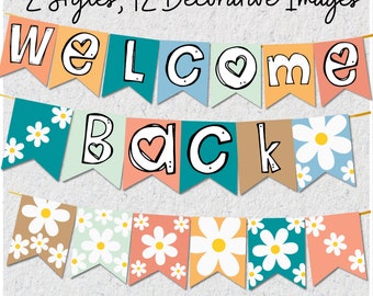 bienvenida Welcome Back Banner vuelta al colegio, decoración aula