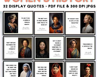 Women's History Month Posters For Womens History Month Bulletin Board and Womens History Month Activities, Womens History Month Quotes