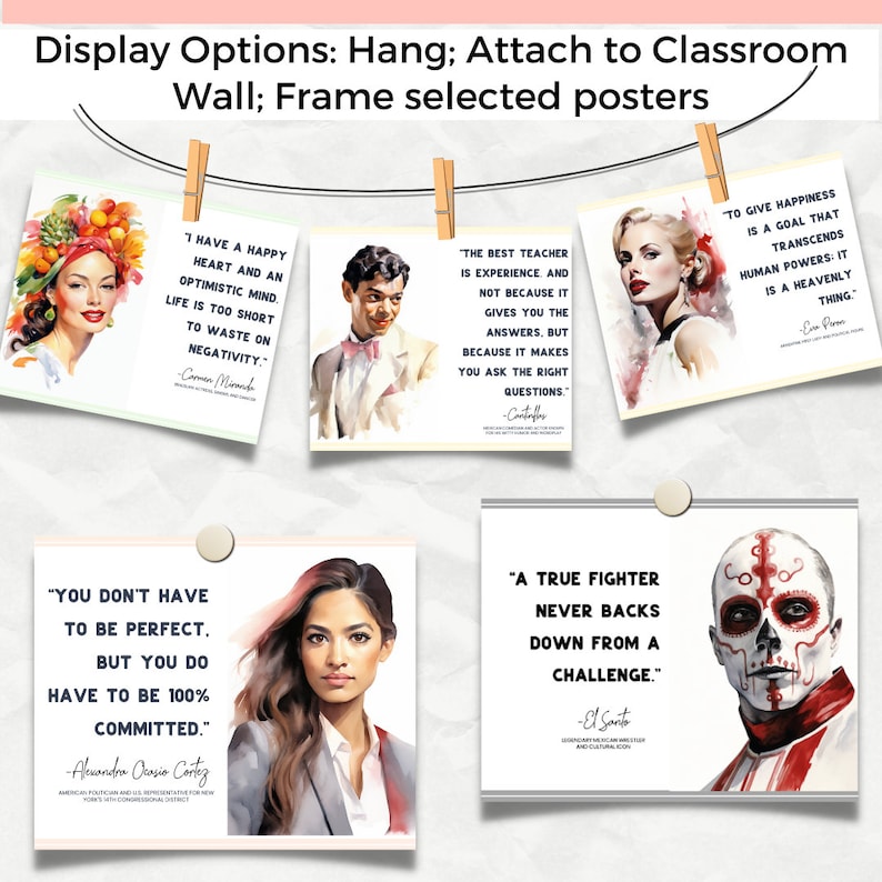 Hispanic Heritage Month Poster, Hispanic Heritage Month Bulletin Board Posters, Hispanic Leaders Quotes Printable Posters Digital Download