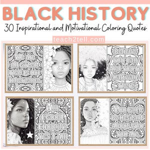 Black History Month Quotes, Coloring Pages , Black History Posters, Upper Elementary Classroom Decor, Black History Month Printables